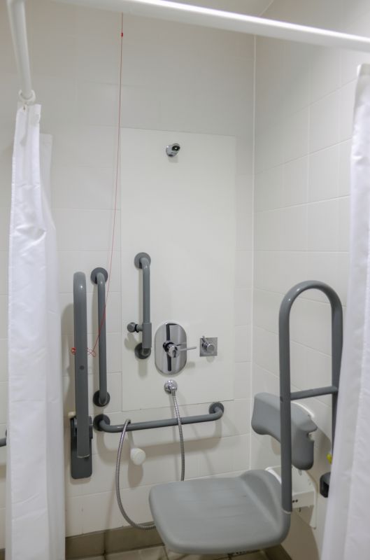 Compact Shower with Built-in Shelves